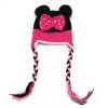 Baby Knitted Beanie Cute Mouse with Big Bow Photo Prop for Baby Boys Girls