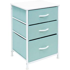 Nightstand Storage Organizer with 3 Drawers - Kids Girls, Boys Bedroom Furniture Storage Chest for Clothes, Closet Organization - Steel Frame, Wood To