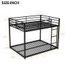 Full-Over-Full Low Metal Bunk Bed, Includes Ladder, Classic Black Finish