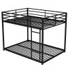 Full-Over-Full Low Metal Bunk Bed, Includes Ladder, Classic Black Finish