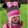 Baby Knitted Beanie Cute Mouse with Big Bow Photo Prop for Baby Boys Girls