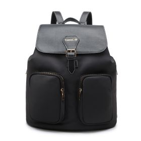 Women's Fashion Casual Nylon Backpack (Option: Textured Black)