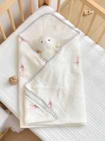 Baby Cotton Blanket Newborn Bubble Wrap Cartoon (Option: Bunny Four Layer Yarn-100x100cm)