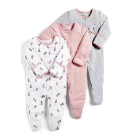 Baby Cotton-Wrapped Foot One-Piece Romper,Long-Sleeved Romper, Foot-Wrapped Climbing Suit (Option: as shown-D-0or3M)