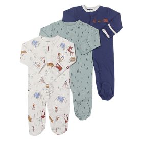 Baby Cotton-Wrapped Foot One-Piece Romper,Long-Sleeved Romper, Foot-Wrapped Climbing Suit (Option: as shown-E-0or3M)