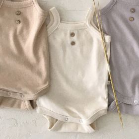 21 New Korean Version Of The Newborn Baby Soft Sling One-Piece Comfortable Romper Vest Triangle Bag Fart Clothes (Option: White-66cm)