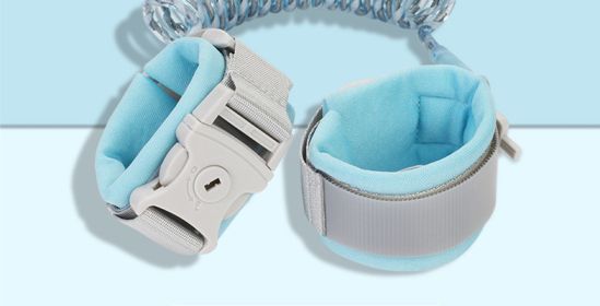 Anti Lost Wrist Link Add Key Lock Toddler Leash Baby Walker Safety Belt Wristband Walking Strap Rope Adjustable Harness (Option: 1.5M-Blue)