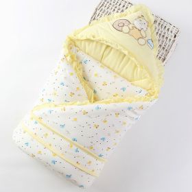 Baby Thin Blanket Sleeping Bag Newborn Baby Supplies Spring Winter (Option: Yellow-90X90CM)