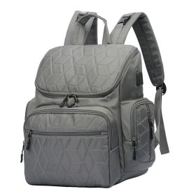 Multifunctional Large-Capacity Mommy Backpack (Option: Gray rhombus)