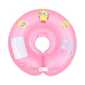 Baby Swimming Ring Neck Newborn Baby Inflatable Neck Ring Plum Blossom (Option: Pink-L)