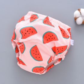 Baby Training Pants Washable 6-layer Gauze Diaper Cover (Option: Light Pink Red Watermelon-L Code-5PCS)