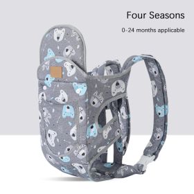 Multifunctional Baby Carrier With Breathable Front And Back In Summer (Option: Grey bear cloth)