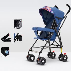 Sit And Lie Down Baby Portable Folding Simple Trolley (Option: Deluxe black)