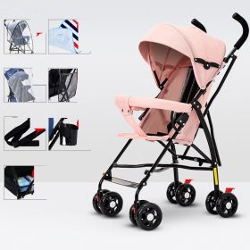 Sit And Lie Down Baby Portable Folding Simple Trolley (Option: Exclusive version pink)