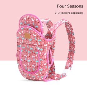 Multifunctional Baby Carrier With Breathable Front And Back In Summer (Option: Pink cloth)