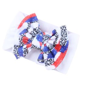 Fashion Kids Double Layer Printed Bow Bandana (Option: White stripes)