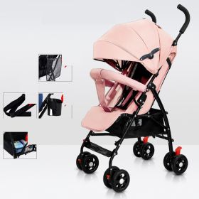 Sit And Lie Down Baby Portable Folding Simple Trolley (Option: 708Deluxe Pink)