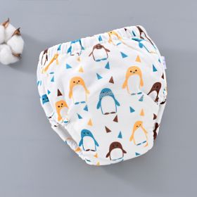 Baby Training Pants Washable 6-layer Gauze Diaper Cover (Option: Penguin-S Code-5PCS)