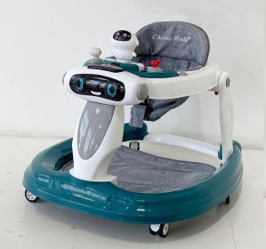 Baby Walker Anti-O-leg Baby Children's Multi-functional Anti-rollover Walker (Option: Sea blue-Dazzle)