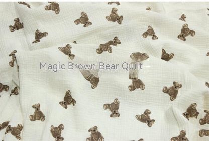 Cartoon Printed Baby Pure Cotton Yarn Cloth Blanket Summer Quilt (Option: 10 Quilt Brown Bear-Free Size)