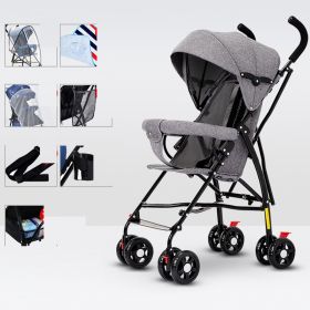 Sit And Lie Down Baby Portable Folding Simple Trolley (Option: Exclusive version grey)