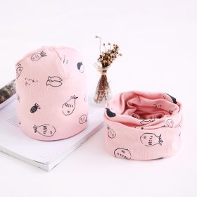 Two-piece Towel Baby Cotton Collar Hat Set (Option: Pink-S)