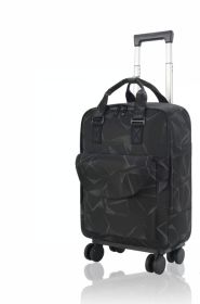 Women's Detachable Trolley Backpack With Canvas Print (Option: Black gold-14inches)