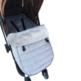 Baby Stroller Sleeping Bag Warm Foot Cover Thickened Windshield (Color: Grey)