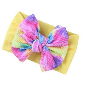 Fashion Kids Double Layer Printed Bow Bandana (Option: Brilliant yellow gradient)