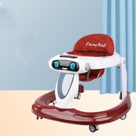 Baby Walker Anti-O-leg Baby Children's Multi-functional Anti-rollover Walker (Option: Red red-Foundation)