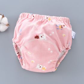 Baby Training Pants Washable 6-layer Gauze Diaper Cover (Option: Pink Bear-M Code-5PCS)