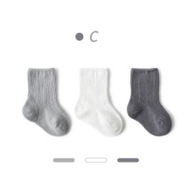 Baby  Autumn New Style Non-tight Leg Socks Pure Color (Option: Gray Set-XS)