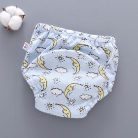 Baby Training Pants Washable 6-layer Gauze Diaper Cover (Option: Moon-S Code-5PCS)