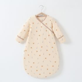 Anti-jump Thickening Of Baby Sleeping Bag In Autumn And Winter (Option: Milk biscuit thickened-M)