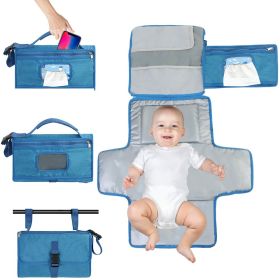 Portable Waterproof Baby Change Pilch (Option: Blue-1PC)