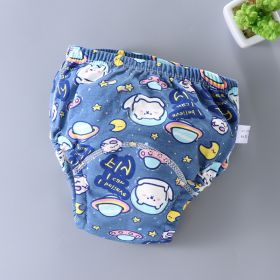 Baby Training Pants Washable 6-layer Gauze Diaper Cover (Option: New Blue Planet-M Code-5PCS)