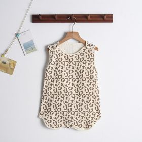 Newborn Baby Gauze Sleeping Bag (Option: Brown Leopard Pattern-L Code)