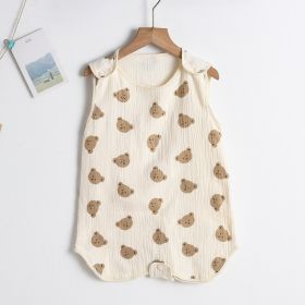 Newborn Baby Gauze Sleeping Bag (Option: Petite Korean Style Bear-L Code)