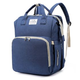 Multifunctional Go Out Portable Large Capacity Leisure Shoulder Bag For Mother And Child (Color: Dark Blue)