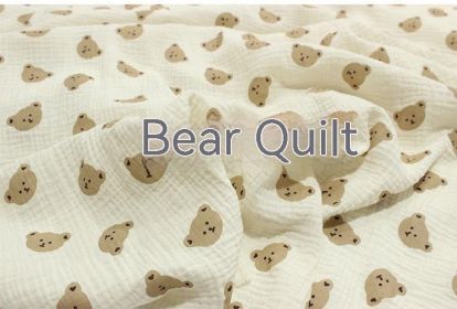 Cartoon Printed Baby Pure Cotton Yarn Cloth Blanket Summer Quilt (Option: 12 Quilt Bear-Free Size)