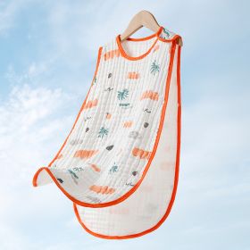 Cotton Gauze Sleeveless Vest Newborn Children's Sleeping Bag (Option: Tropical jungle4-XL)