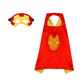 Newest Superhero Kids Capes and Masks Spiderman Costume Double Cape Superhero Kids Cosplay 3-12 Year Old Boy Halloween Gift (Color: 21)