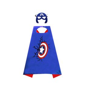 Newest Superhero Kids Capes and Masks Spiderman Costume Double Cape Superhero Kids Cosplay 3-12 Year Old Boy Halloween Gift (Color: 12)