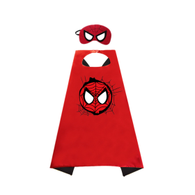 Newest Superhero Kids Capes and Masks Spiderman Costume Double Cape Superhero Kids Cosplay 3-12 Year Old Boy Halloween Gift (Color: 10)