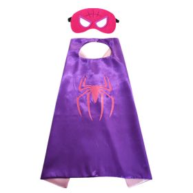 Newest Superhero Kids Capes and Masks Spiderman Costume Double Cape Superhero Kids Cosplay 3-12 Year Old Boy Halloween Gift (Color: 25)