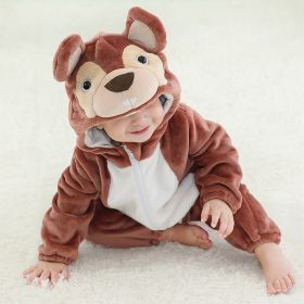 Baby Animal One-piece Pajamas Flannel Jumpsuit Children Cute Fleece Warm Thick Outer Wear Soft Spring Autumn Winter Zipper Kids (Color: Little Mouse, size: Height 70cm)