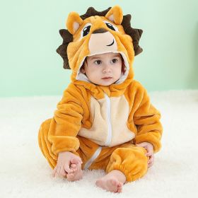 Baby Animal One-piece Pajamas Flannel Jumpsuit Children Cute Fleece Warm Thick Outer Wear Soft Spring Autumn Winter Zipper Kids (Color: Hedgehog, size: Height 110cm)