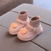 Love Heart Baby Girl Shoes Casual Knitted Infant Walkers Winter Soft Bottom Ankle Boots Plush Warm Snow Boots Kids Sock Shoes