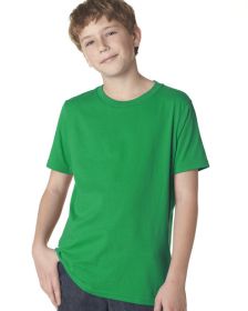 Youth Boys' Cotton Crew - KELLY GREEN - XS (Color: KELLY GREEN, size: L)