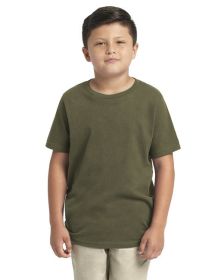 Youth Boys' Cotton Crew - KELLY GREEN - XS (Color: MILITARY GREEN, size: M)